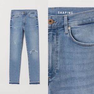 Shaping High Ankle Jeans Light Blue Denim